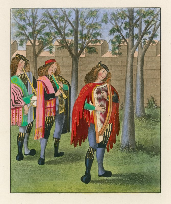 Minstrelové, kolem roku 1480 od Henry Shaw