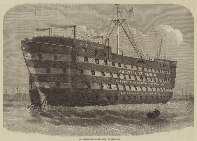 Nemocniční loď Dreadnought v Greenwichi od Henry Spernon Tozer