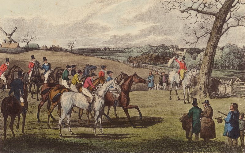 Steeple-Chase (barevné lito) od Henry Thomas (after) Alken
