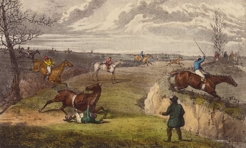 Steeple-Chase (barevné lito) od Henry Thomas (after) Alken
