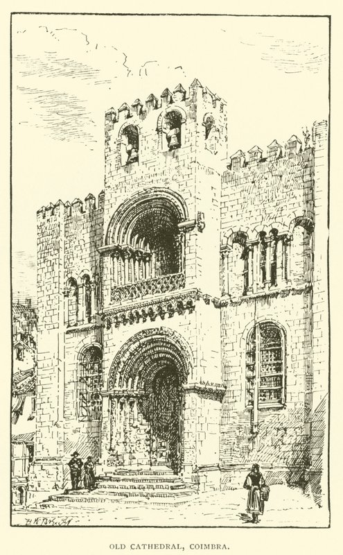 Stará katedrála, Coimbra (rytina) od Henry William Brewer