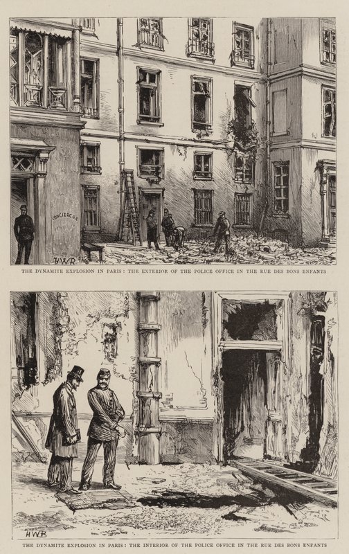 Exploze dynamitu v Paříži od Henry William Brewer