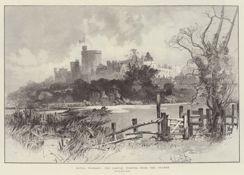 Royal Windsor, hrad při pohledu z Temže od Herbert Railton