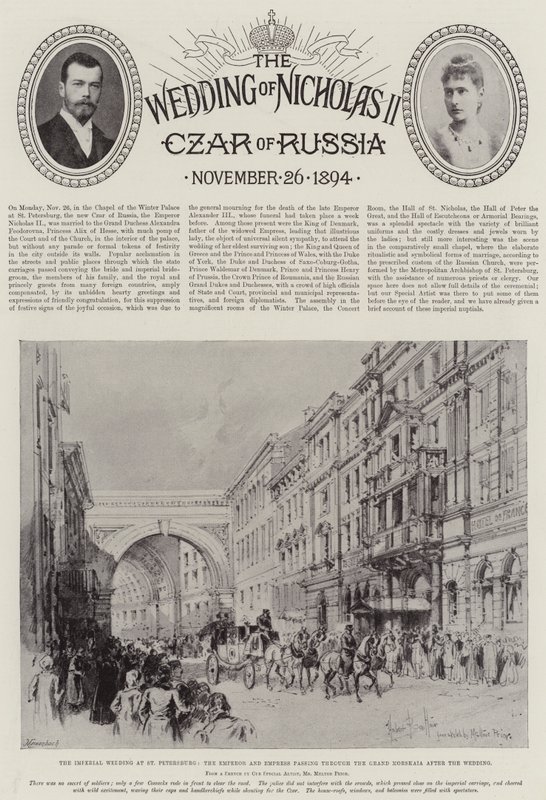 Svatba ruského cara Mikuláše II. od Herbert Railton