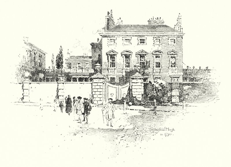 Chesterfield House, Londýn, v roce 1790 (litho) od Herbert (after) Railton