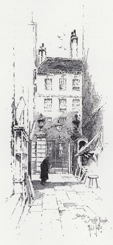 Brána do středního chrámu (rytina) od Herbert (after) Railton