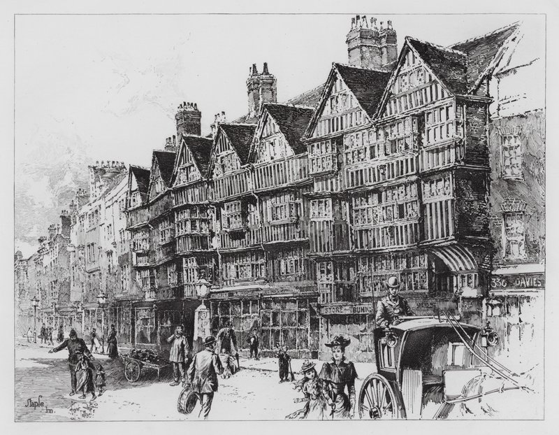 Staple Inn (rytina) od Herbert (after) Railton