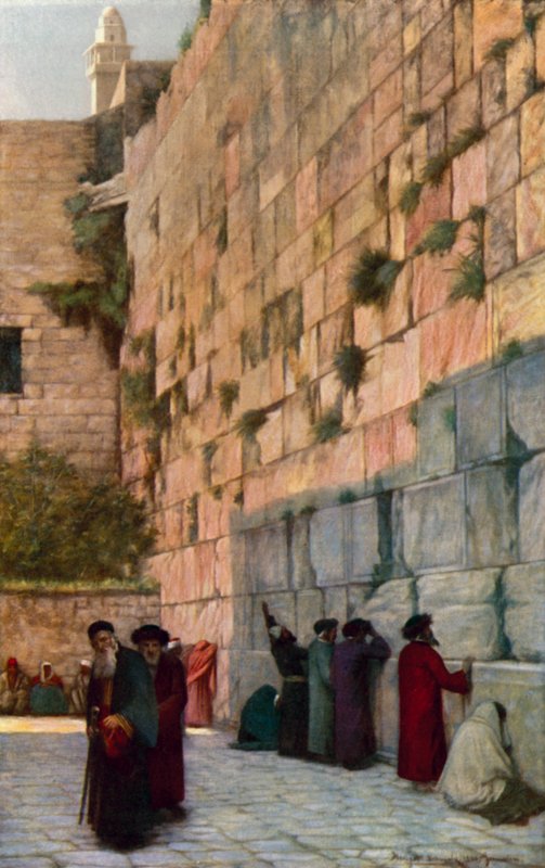 Zeď nářku, Jeruzalém od Herbert Gustave after Schmalz