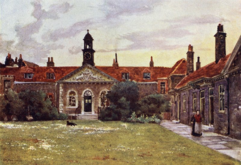 Emmanuel Hospital, Westminster (barevné lito) od Herbert Menzies (after) Marshall