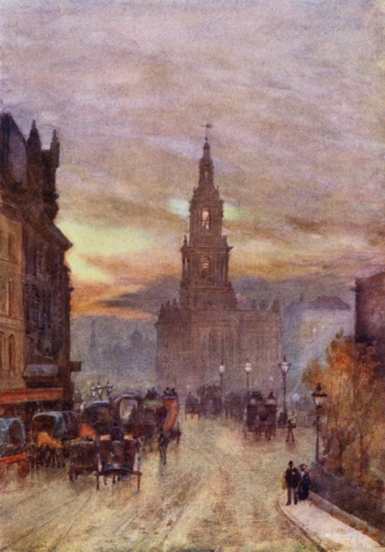 St Mary-le-Strand (barevné lito) od Herbert Menzies (after) Marshall