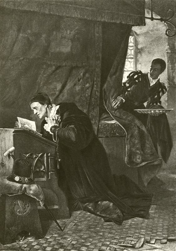 Ludvík XI. a Oliver Le Dain (rytina) od Hermann Kaulbach