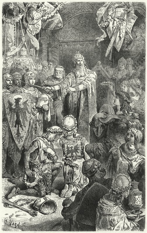 Frederick Barbarossa na hostině v Mohuči od Hermann Vogel