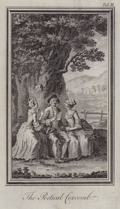 The Poetical Coxcomb (rytina) od Hubert (after) Gravelot