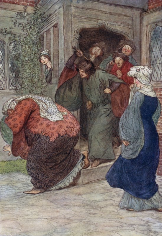 Ilustrace pro Veselé paničky z Windsoru od Hugh Thomson