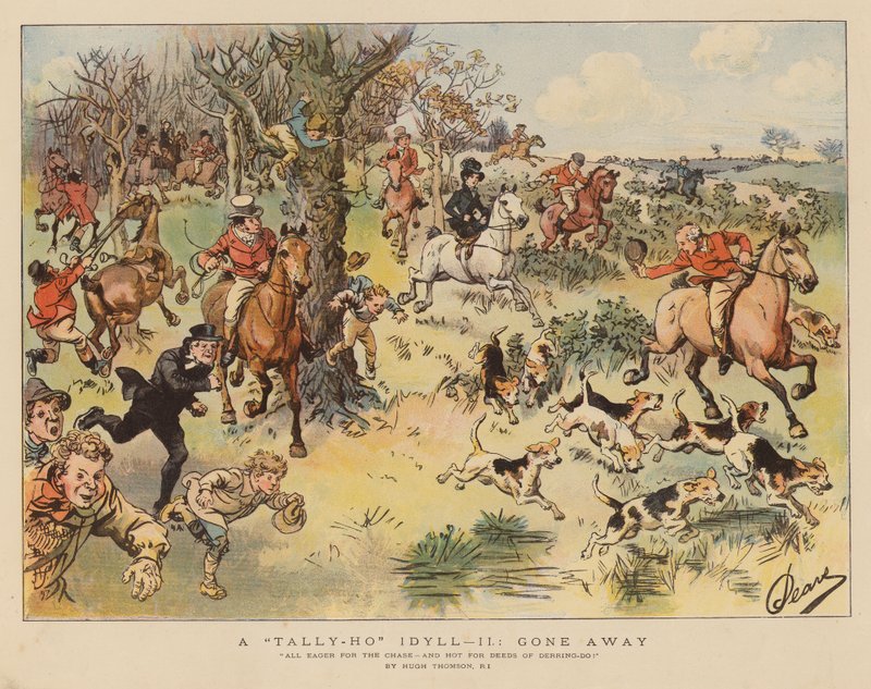 Tally-Ho idyla: pryč (barevná litografie) od Hugh Thomson