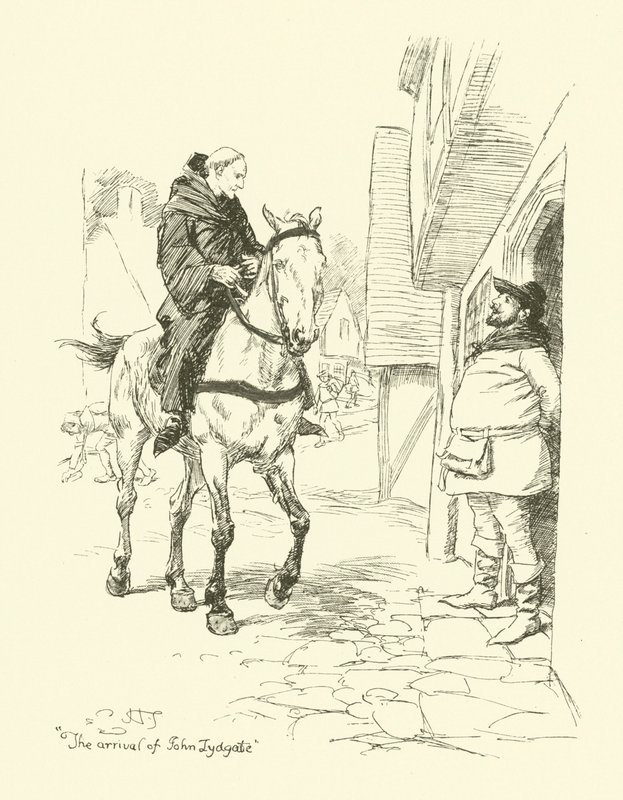 Příchod Johna Lydgatea (litho) od Hugh Thomson