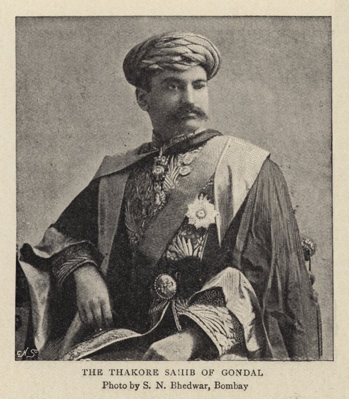 Thakore Sahib z Gondal (rytina) od Indian School