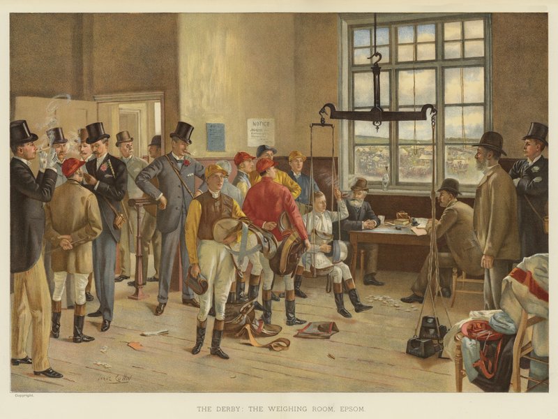 Derby, vážnice, Epsom (chromolitho) od Isaac J. Cullin