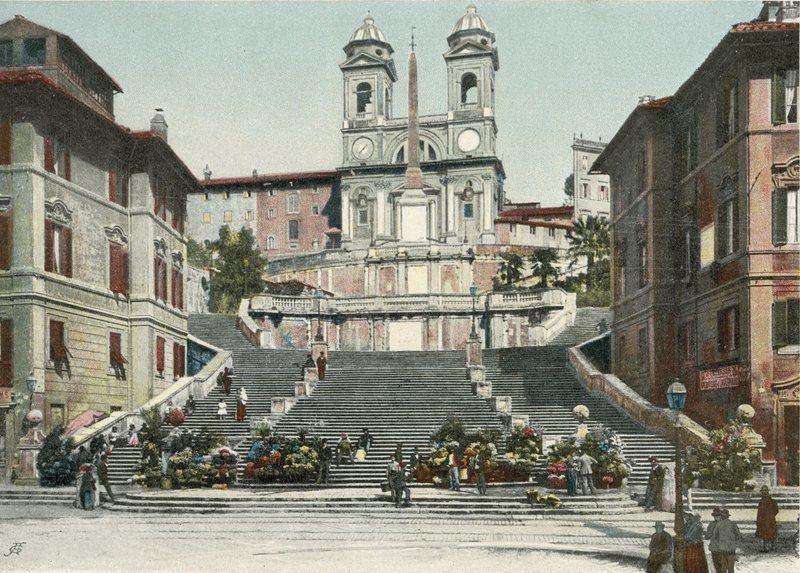 Řím, Španělské schody (barevné foto) od Italian Photographer
