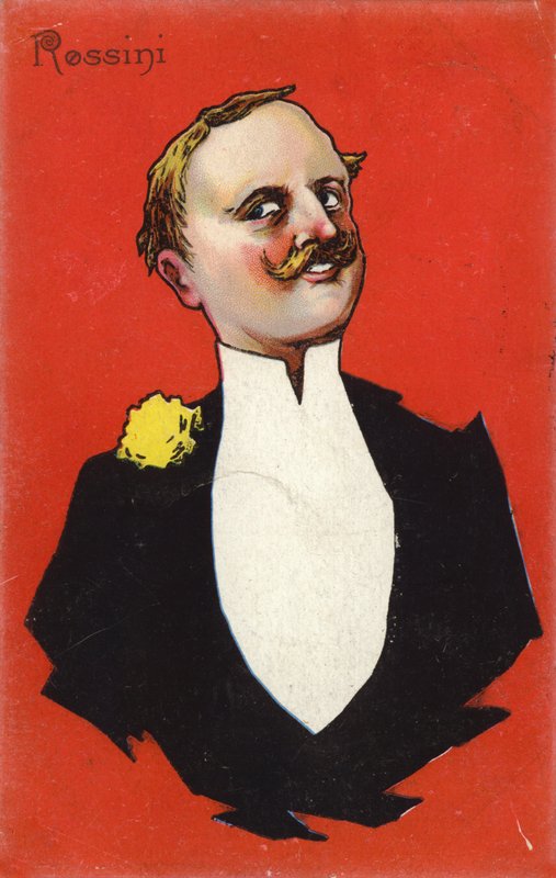 Karikatura Gioachina Rossiniho od Italian School