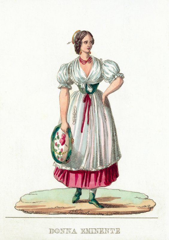 Donna Eminente (barevná rytina) od Italian School