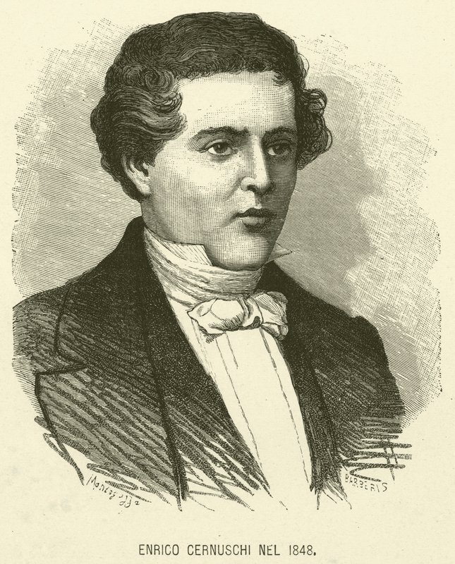 Enrico Cernuschi v roce 1848 (rytina) od Italian School