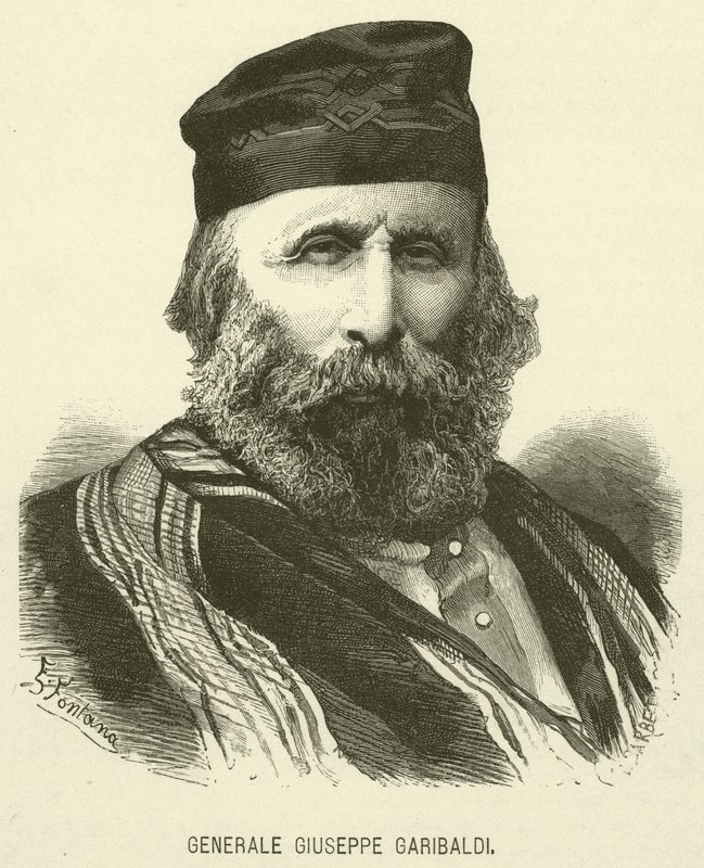 Generál Giuseppe Garibaldi (rytina) od Italian School