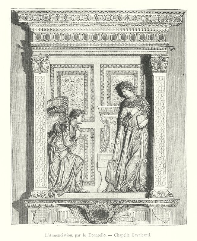 Zvěstování, Donatello, Cavalcanti Chapel (rytina) od Italian School