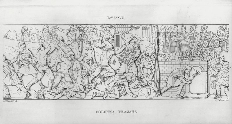 Trajánův sloup, Trajánův sloup (rytina) od Italian School