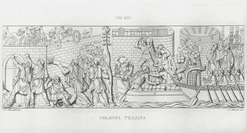 La Colonna Trajana, Trajánův sloup (rytina) od Italian School