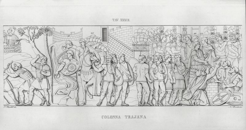 La Colonna Trajana, Trajánův sloup (rytina) od Italian School