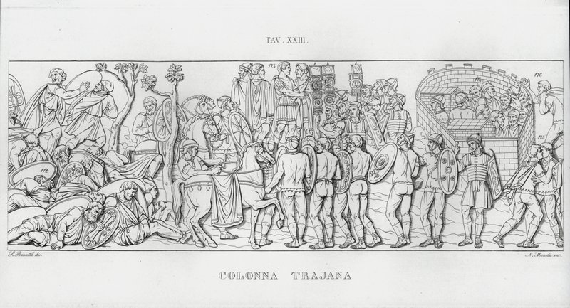 La Colonna Trajana, Trajánův sloup od Italian School