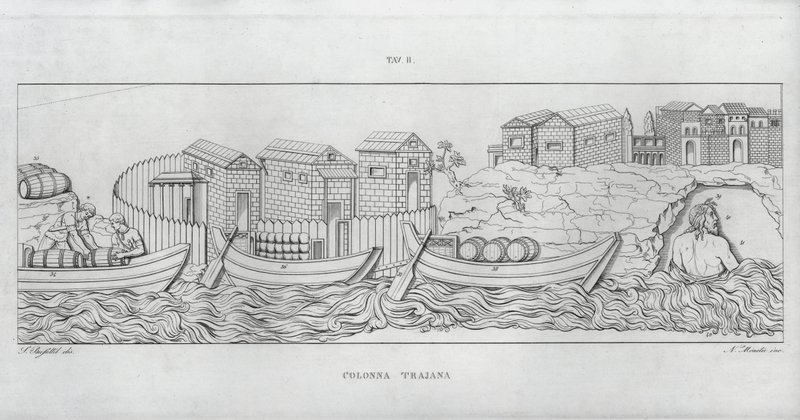 La Colonna Trajana, Trajánův sloup od Italian School