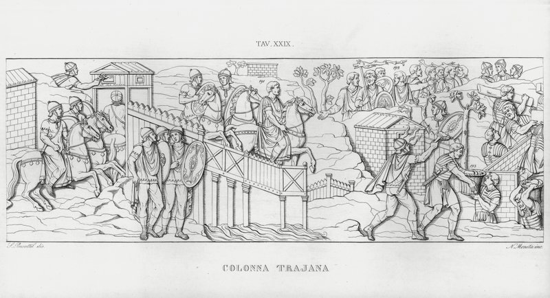 La Colonna Trajana, Trajánův sloup od Italian School