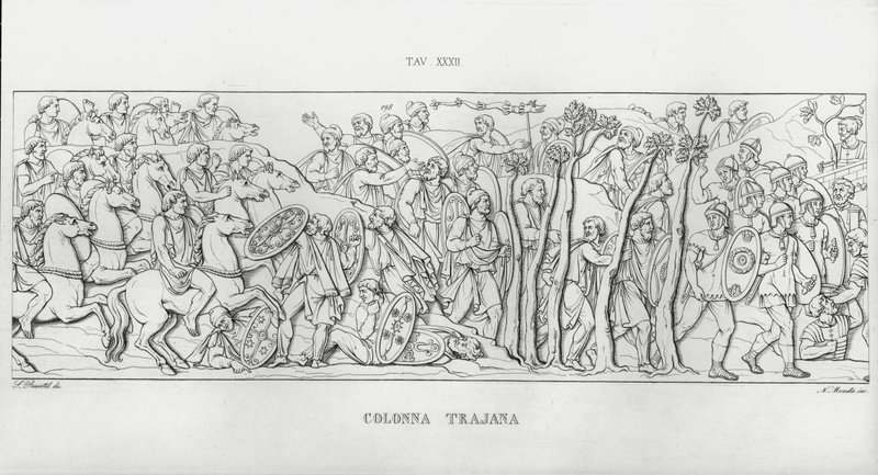 La Colonna Trajana, Trajánův sloup od Italian School