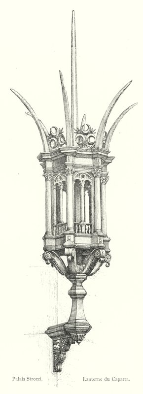 Palác Strozzi, Lucerna Caparra (rytina) od Italian School