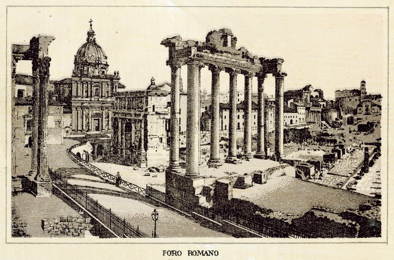 Řím: Forum Romanum (litho) od Italian School