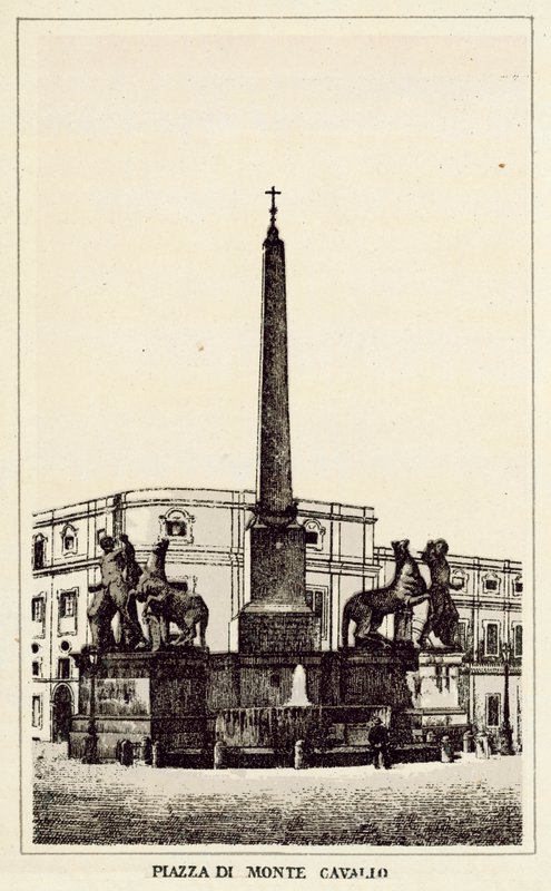 Řím: náměstí Monte Cavallo (litho) od Italian School
