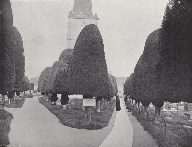 Clipping the Church, Painswick Churchyard od J. Benjamin Stone