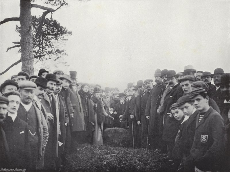 Vybírání peněz Wroth, obřad v Knightlow Cross od J. Benjamin Stone