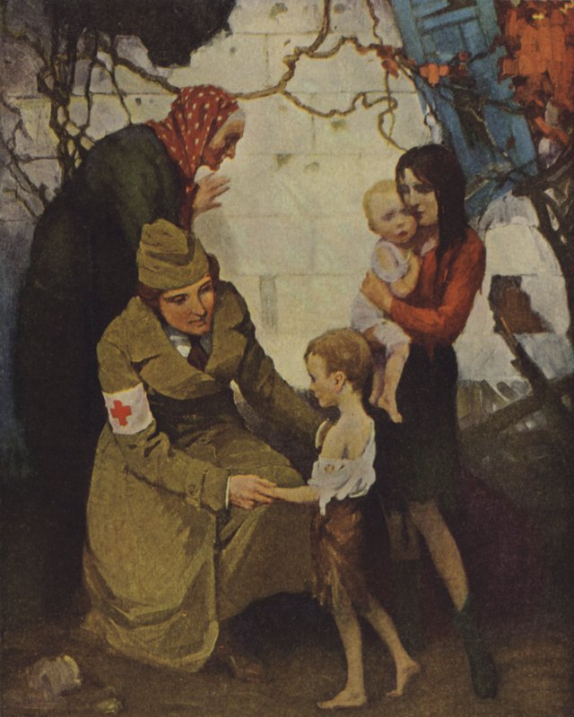 Pracovník Červeného kříže sloužící uprchlíkům od J. Paul Verrees