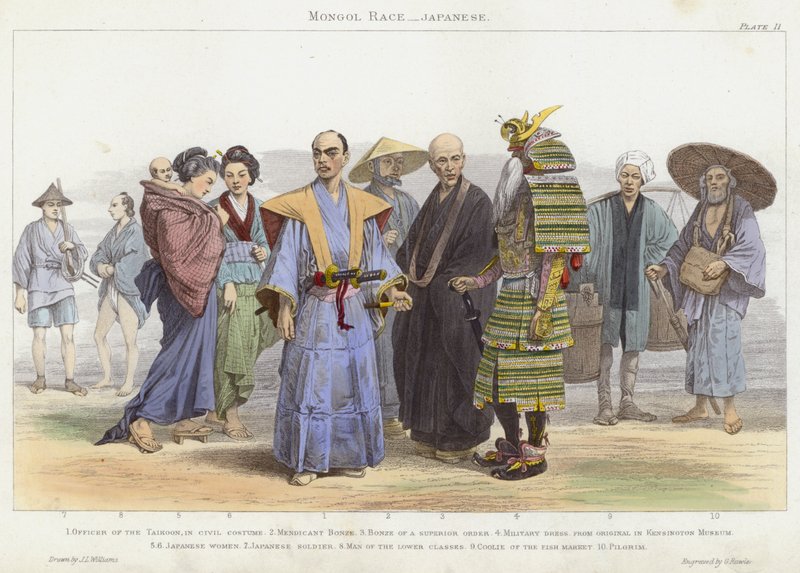 Mongolská rasa, japonština (barevná rytina) od J.L. (after) Williams