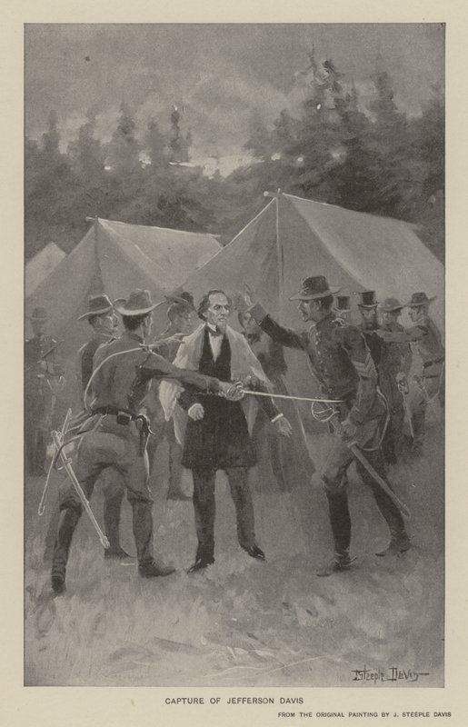 Zajetí Jeffersona Davise (litho) od J. (after) Steeple Davis