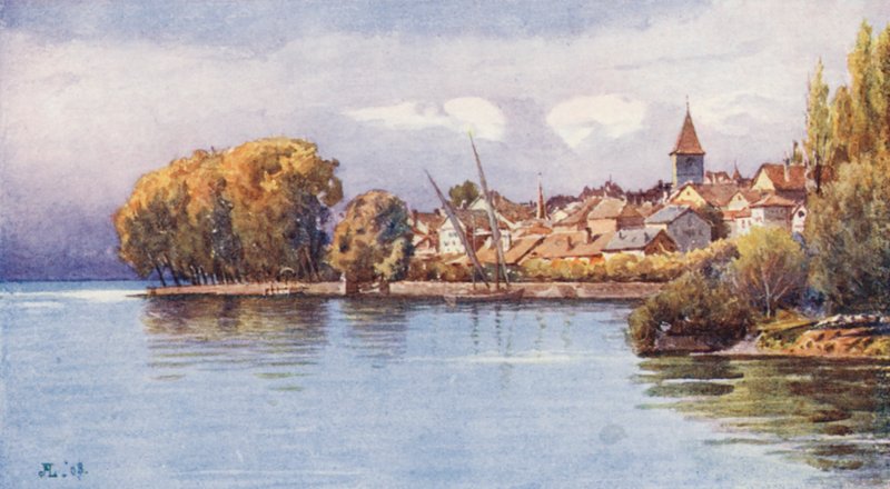Cully z Epesse, podzim (barevná litografie) od J. Hardwicke Lewis