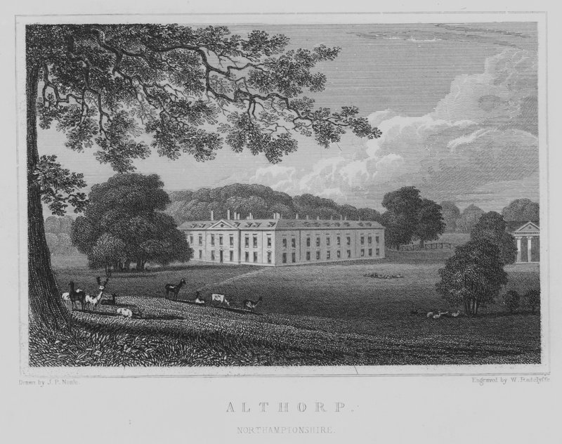 Althorp, Northamptonshire (rytina) od John Preston Neale