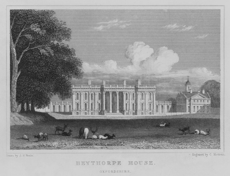 Heythorpe House, Oxfordshire (rytina) od John Preston Neale