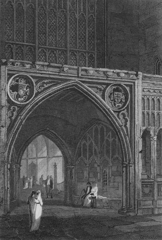 Westminster Hall, East Entrance (rytina) od John Preston Neale