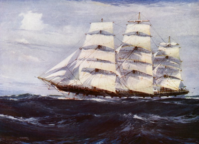 Clipper Ships: Benvenue (barevné lito) od Jack (after) Spurling