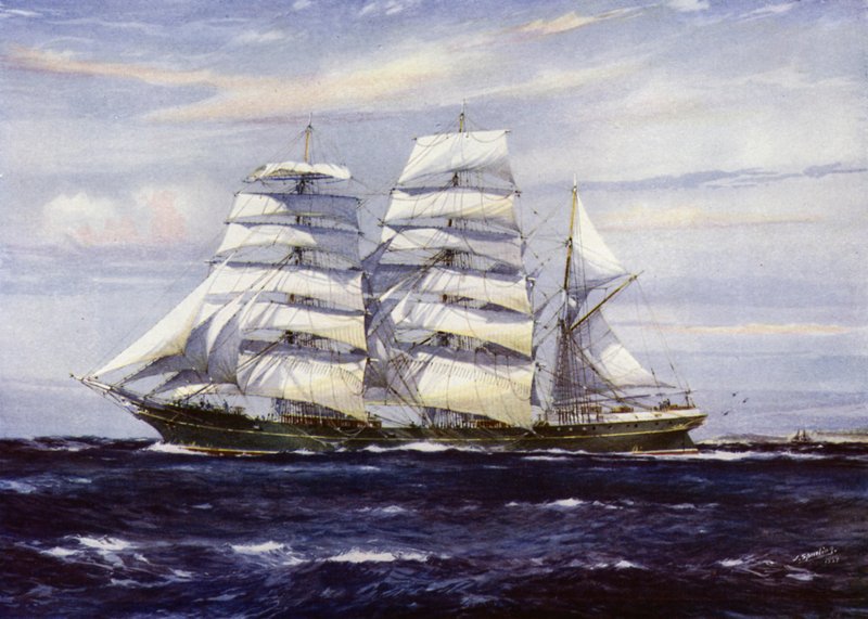 Clipper Ships: Strathdon (barevné lito) od Jack (after) Spurling