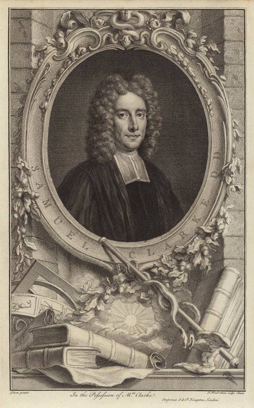 Samuel Clarke , anglický filozof a kněz (rytina) od Jacobus Houbraken